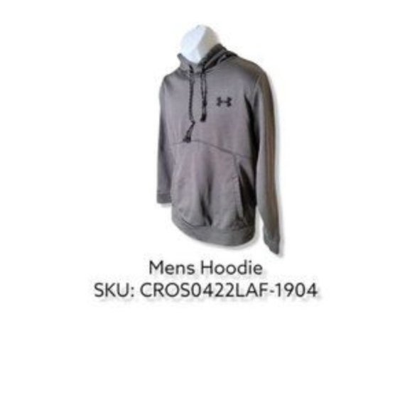 Under Armour Men's Grey Polyester Long Sleeve Pullover Front Logo Hoodie Size S - Picture 4 of 5